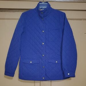 Duluth Trading Co Blue and Gold Quilted Jacket